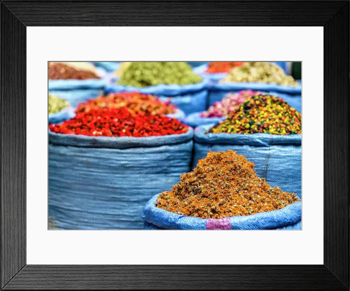 Framed Print : Spices and herbs for sale in Marrakech souk, Morocco, North Africa, Africa Framed Print : Spices and herbs for sale in Marrakech souk, Morocco, North Africa, Africa