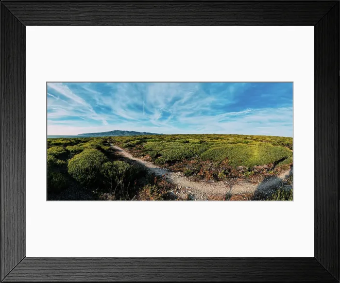 Framed Print : Aerial drone panoramic view of Sintra National Park, with Cabo da Roca in the far left background, next to Guincho Beach, Cascais, Portugal, Europe Framed Print : Aerial drone panoramic view of Sintra National Park, with Cabo da Roca in the far left background, next to Guincho Beach, Cascais, Portugal, Europe