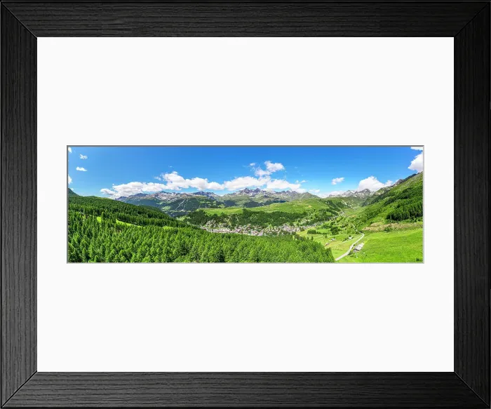 Framed Print : Aerial panoramic of the alpine village of Madesimo surrounded by green woods, Valle Spluga, Valtellina, Lombardy, Italy, Europe Framed Print : Aerial panoramic of the alpine village of Madesimo surrounded by green woods, Valle Spluga, Valtellina, Lombardy, Italy, Europe