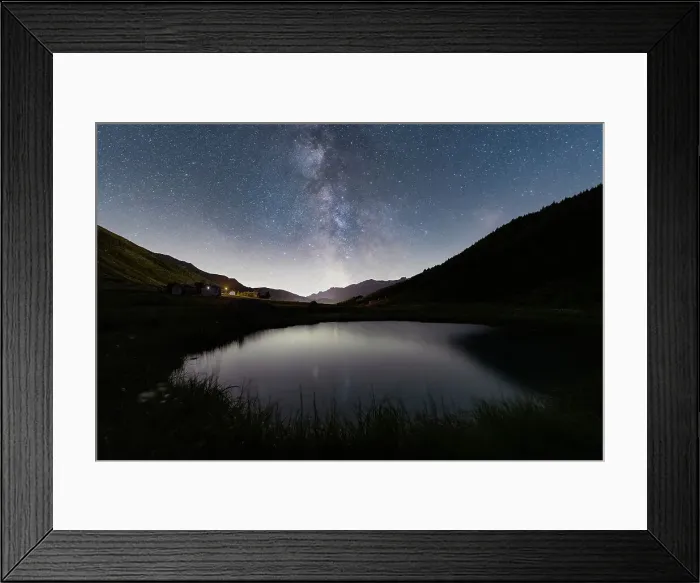 Framed Print : Milky Way over the alpine pond of Pozza Blu, Macolini, Madesimo, Valle Spluga, Valtellina, Lombardy, Italy, Europe Framed Print : Milky Way over the alpine pond of Pozza Blu, Macolini, Madesimo, Valle Spluga, Valtellina, Lombardy, Italy, Europe