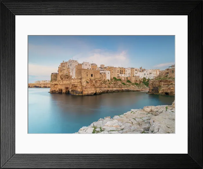 Framed Print : Polignano a Mare coastal town at dusk, Bari, Apulia, Adriatic Sea, Mediterranean Sea, Italy, Europe Framed Print : Polignano a Mare coastal town at dusk, Bari, Apulia, Adriatic Sea, Mediterranean Sea, Italy, Europe