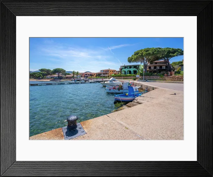 Framed Print : View of boats on small harbour in Porto San Paolo, Porto San Paolo, Sardinia, Italy, Mediterranean, Europe Framed Print : View of boats on small harbour in Porto San Paolo, Porto San Paolo, Sardinia, Italy, Mediterranean, Europe