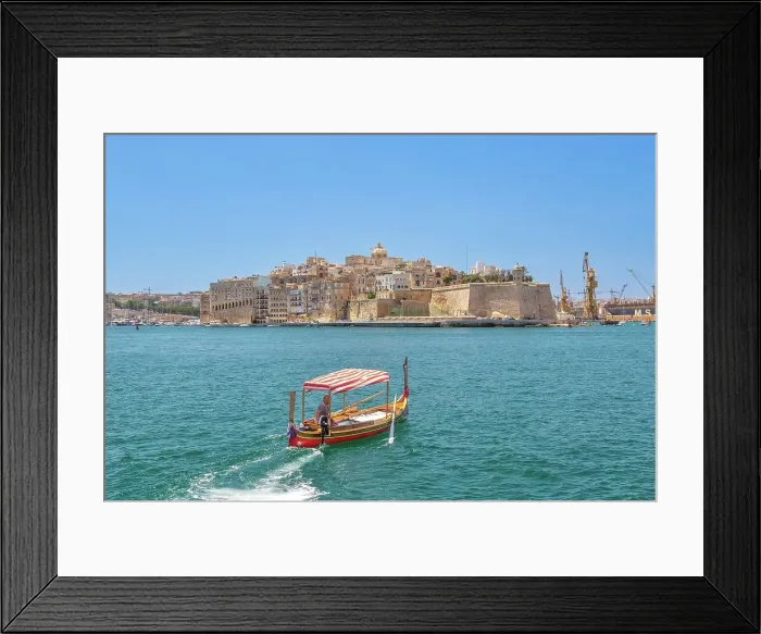 Framed Print : Water Taxi crossing the Grand Harbour, Valletta, Malta, Mediterranean, Europe Framed Print : Water Taxi crossing the Grand Harbour, Valletta, Malta, Mediterranean, Europe