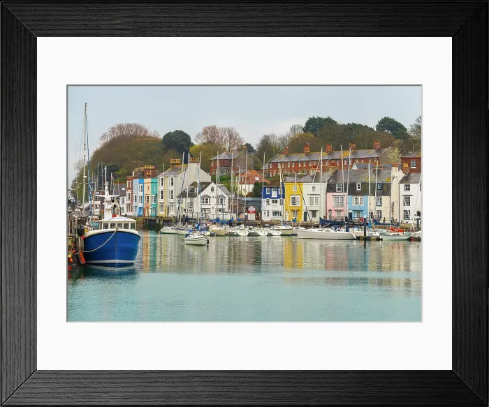 Framed Print : View of the colourful houses and fishing boats around the marina of the popular seaside village of Weymouth, Jurassic Coast, Dorset, England, United Kingdom, Europe Framed Print : View of the colourful houses and fishing boats around the marina of the popular seaside village of Weymouth, Jurassic Coast, Dorset, England, United Kingdom, Europe