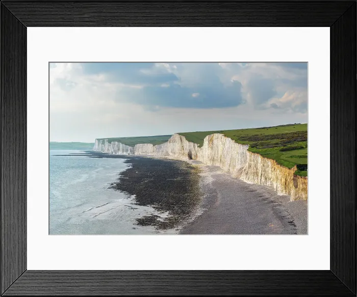 Framed Print : Birling Gap beach, Seven Sisters chalk cliffs, South Downs National Park, East Sussex, England, United Kingdom, Europe Framed Print : Birling Gap beach, Seven Sisters chalk cliffs, South Downs National Park, East Sussex, England, United Kingdom, Europe