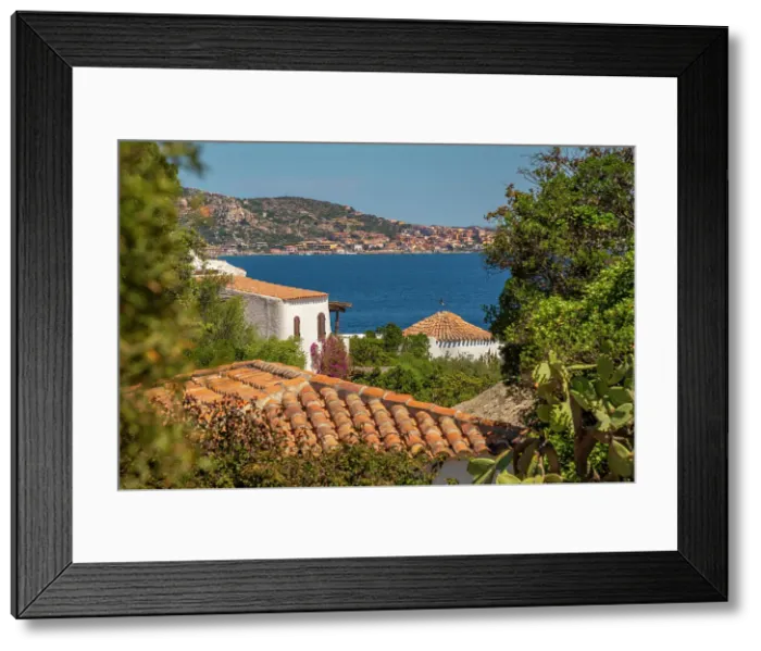 Framed Print : View of La Maddalena and terracotta rooftops and whitewashed villas of Porto Rafael, Sardinia, Italy, Mediterranean, Europe Framed Print : View of La Maddalena and terracotta rooftops and whitewashed villas of Porto Rafael, Sardinia, Italy, Mediterranean, Europe