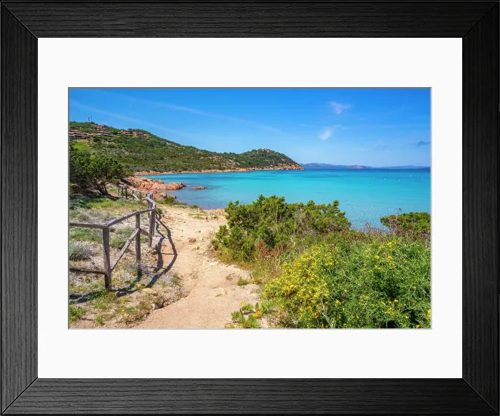 Framed Print : View of Capo Coda Cavallo beach from elevated position, Sardinia, Italy, Mediterranean, Europe Framed Print : View of Capo Coda Cavallo beach from elevated position, Sardinia, Italy, Mediterranean, Europe