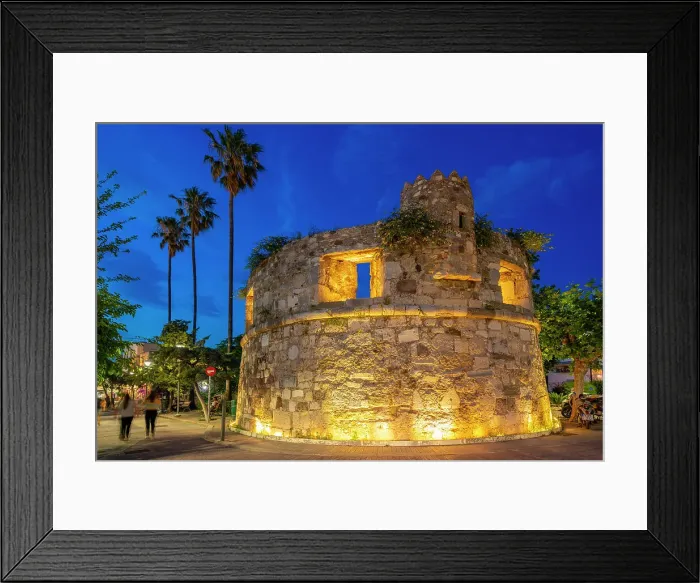 Framed Print : View of Southwest medieval bastion in Kos Town at dusk, Kos, Dodecanese, Greek Islands, Greece, Europe Framed Print : View of Southwest medieval bastion in Kos Town at dusk, Kos, Dodecanese, Greek Islands, Greece, Europe