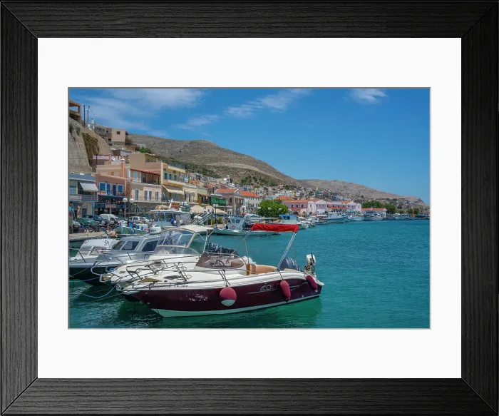 Framed Print : View of harbour boats in Kalimnos with hills in the background, Kalimnos, Dodecanese Islands, Greek Islands, Greece, Europe Framed Print : View of harbour boats in Kalimnos with hills in the background, Kalimnos, Dodecanese Islands, Greek Islands, Greece, Europe