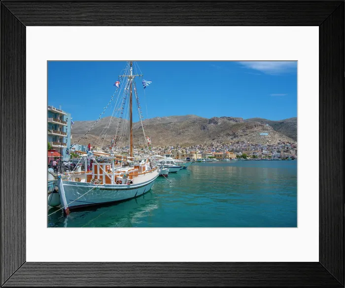 Framed Print : View of port and town of Kalimnos with hills in the background, Kalimnos, Dodecanese Islands, Greek Islands, Greece, Europe Framed Print : View of port and town of Kalimnos with hills in the background, Kalimnos, Dodecanese Islands, Greek Islands, Greece, Europe