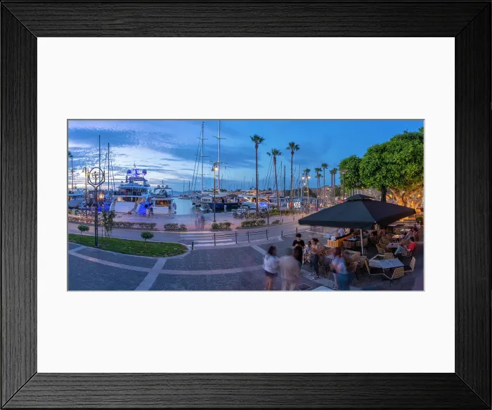 Framed Print : View of cafes and boats in Kos Harbour at dusk, Kos Town, Kos, Dodecanese, Greek Islands, Greece, Europe Framed Print : View of cafes and boats in Kos Harbour at dusk, Kos Town, Kos, Dodecanese, Greek Islands, Greece, Europe