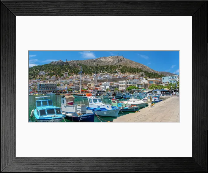 Framed Print : View of harbour boats in Kalimnos with hills in the background, Kalimnos, Dodecanese Islands, Greek Islands, Greece, Europe Framed Print : View of harbour boats in Kalimnos with hills in the background, Kalimnos, Dodecanese Islands, Greek Islands, Greece, Europe