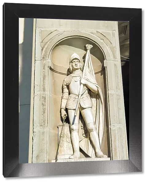 Statue of Fancesco Ferrucci, Uffizi, Florence (Firenze), UNESCO World Heritage Site, Tuscany, Italy, Europe