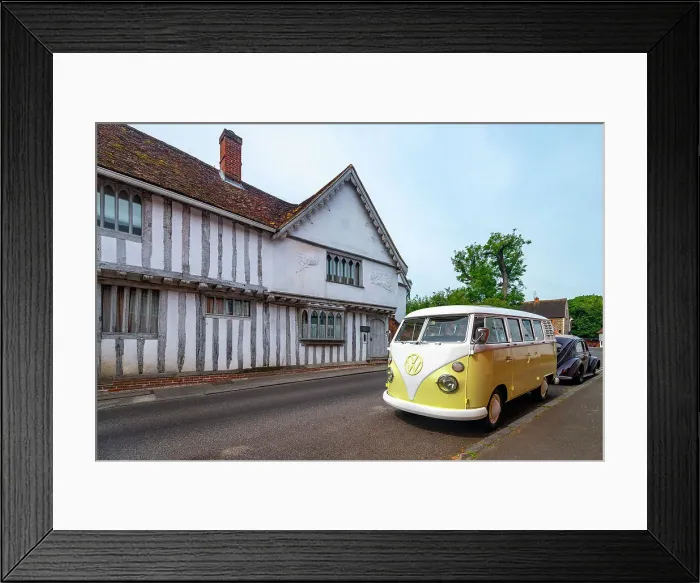 Framed Print : VW Type 2 Split Screen Camper Van, Water Street, Lavenham, Suffolk, England, United Kingdom, Europe Framed Print : VW Type 2 Split Screen Camper Van, Water Street, Lavenham, Suffolk, England, United Kingdom, Europe