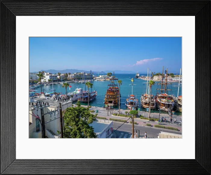Framed Print : Elevated view of ships in Kos Harbour, Kos Town, Kos, Dodecanese, Greek Islands, Greece, Europe Framed Print : Elevated view of ships in Kos Harbour, Kos Town, Kos, Dodecanese, Greek Islands, Greece, Europe