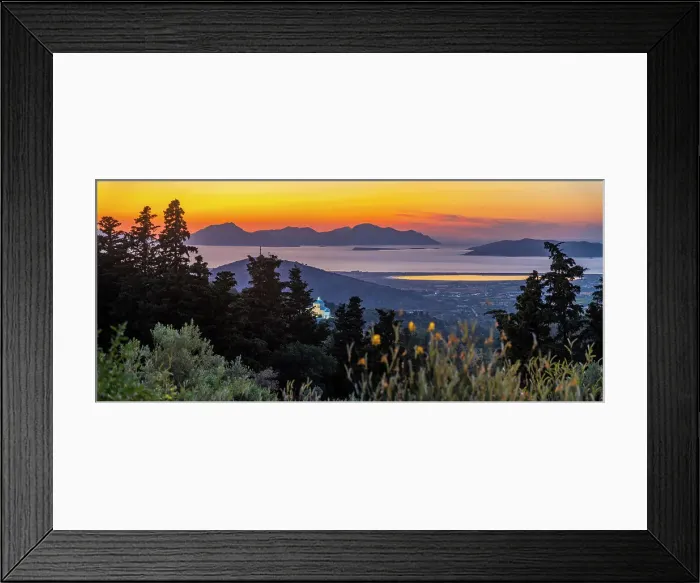 Framed Print : View of Kos Island and Greek Orthodox church from Zia Sunset View at sunset, Zia Village, Kos Town, Kos, Dodecanese, Greek Islands, Greece, Europe Framed Print : View of Kos Island and Greek Orthodox church from Zia Sunset View at sunset, Zia Village, Kos Town, Kos, Dodecanese, Greek Islands, Greece, Europe