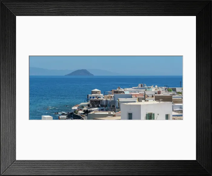 Framed Print : View of sea and whitewashed buildings and rooftops of Mandraki, Mandraki, Nisyros, Dodecanese, Greek Islands, Greece, Europe Framed Print : View of sea and whitewashed buildings and rooftops of Mandraki, Mandraki, Nisyros, Dodecanese, Greek Islands, Greece, Europe
