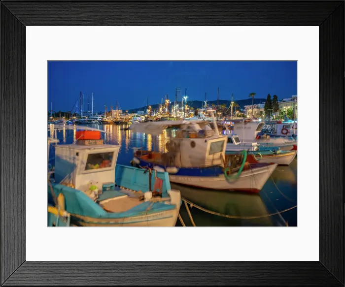 Framed Print : View of the harbour in Kos Town at dusk, Kos, Dodecanese, Greek Islands, Greece, Europe Framed Print : View of the harbour in Kos Town at dusk, Kos, Dodecanese, Greek Islands, Greece, Europe