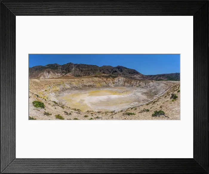 Framed Print : View of visitors exploring the Stefanoskrater Crater, Nisyros, Dodecanese, Greek Islands, Greece, Europe Framed Print : View of visitors exploring the Stefanoskrater Crater, Nisyros, Dodecanese, Greek Islands, Greece, Europe