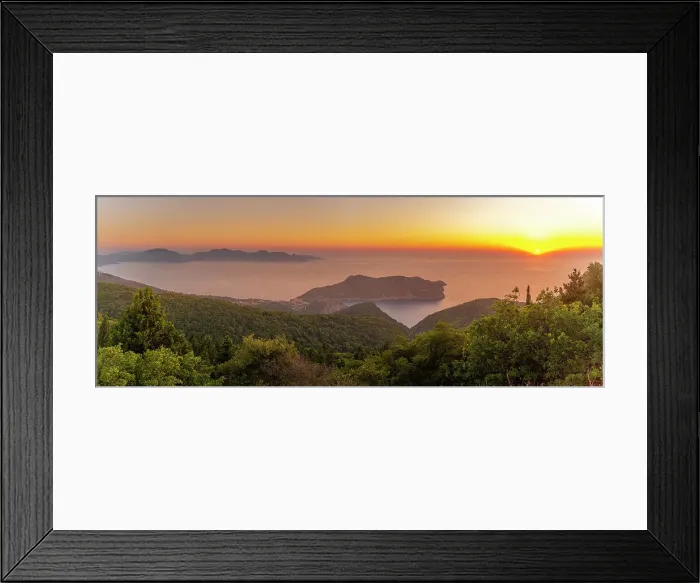 Framed Print : View of Assos, coastline, sea and hills at sunset, Kefalonia, Ionian Islands, Greek Islands, Greece, Europe Framed Print : View of Assos, coastline, sea and hills at sunset, Kefalonia, Ionian Islands, Greek Islands, Greece, Europe