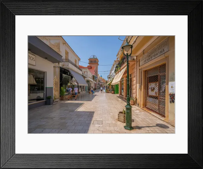 Framed Print : View of shopping street in Argostoli, capital of Cephalonia, Argostolion, Kefalonia, Ionian Islands, Greek Islands, Greece, Europe Framed Print : View of shopping street in Argostoli, capital of Cephalonia, Argostolion, Kefalonia, Ionian Islands, Greek Islands, Greece, Europe