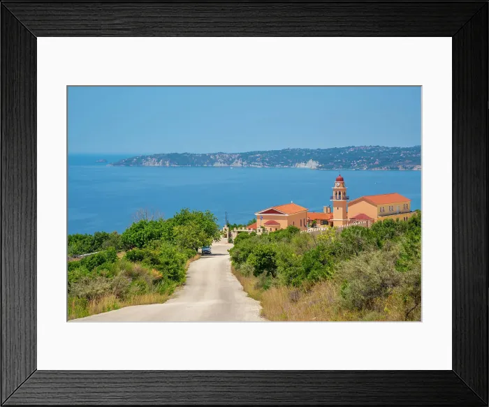 Framed Print : View of Holy Monastery of the Most Holy Theotokos of Sissia near Lourdata, Kefalonia, Ionian Islands, Greek Islands, Greece, Europe Framed Print : View of Holy Monastery of the Most Holy Theotokos of Sissia near Lourdata, Kefalonia, Ionian Islands, Greek Islands, Greece, Europe