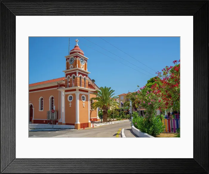 Framed Print : View of church of Agios Gerasimos in Skala, Skala, Kefalonia, Ionian Islands, Greek Islands, Greece, Europe Framed Print : View of church of Agios Gerasimos in Skala, Skala, Kefalonia, Ionian Islands, Greek Islands, Greece, Europe