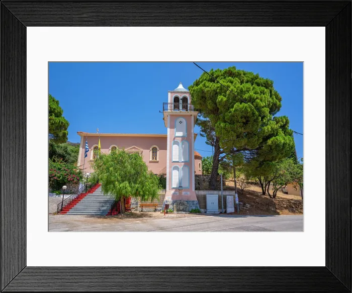 Framed Print : View of Church of the Dormition of the Virgin, Pastra, Kefalonia, Ionian Islands, Greek Islands, Greece, Europe Framed Print : View of Church of the Dormition of the Virgin, Pastra, Kefalonia, Ionian Islands, Greek Islands, Greece, Europe