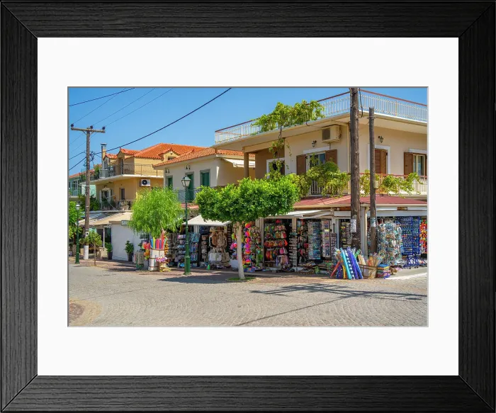 Framed Print : View of shops in Skala, Skala, Kefalonia, Ionian Islands, Greek Islands, Greece, Europe Framed Print : View of shops in Skala, Skala, Kefalonia, Ionian Islands, Greek Islands, Greece, Europe