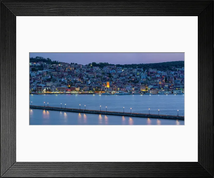 Framed Print : View of Argostoli, capital of Cephalonia and De Bosset Bridge at dusk, Argostolion, Kefalonia, Ionian Islands, Greek Islands, Greece, Europe Framed Print : View of Argostoli, capital of Cephalonia and De Bosset Bridge at dusk, Argostolion, Kefalonia, Ionian Islands, Greek Islands, Greece, Europe