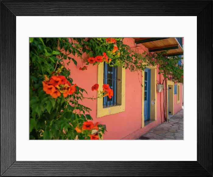 Framed Print : Colourful house in Fiskardo harbour, Fiskardo, Kefalonia, Ionian Islands, Greek Islands, Greece, Europe Framed Print : Colourful house in Fiskardo harbour, Fiskardo, Kefalonia, Ionian Islands, Greek Islands, Greece, Europe