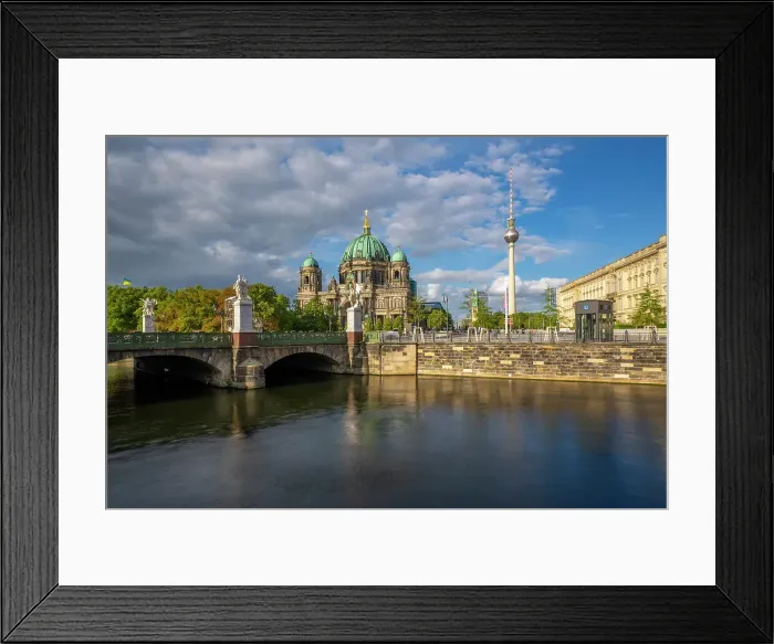 Framed Print : View of Berlin Cathedral, Berliner Fernsehturm and Spree river, Museum Island, Mitte, Berlin, Germany, Europe Framed Print : View of Berlin Cathedral, Berliner Fernsehturm and Spree river, Museum Island, Mitte, Berlin, Germany, Europe