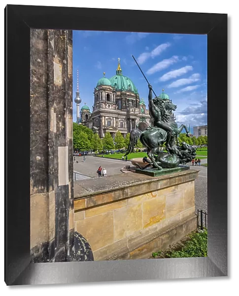 View of Berlin Cathedral from Altes Museum, UNESCO World Heritage Site, Museum Island, Mitte, Berlin, Germany, Europe