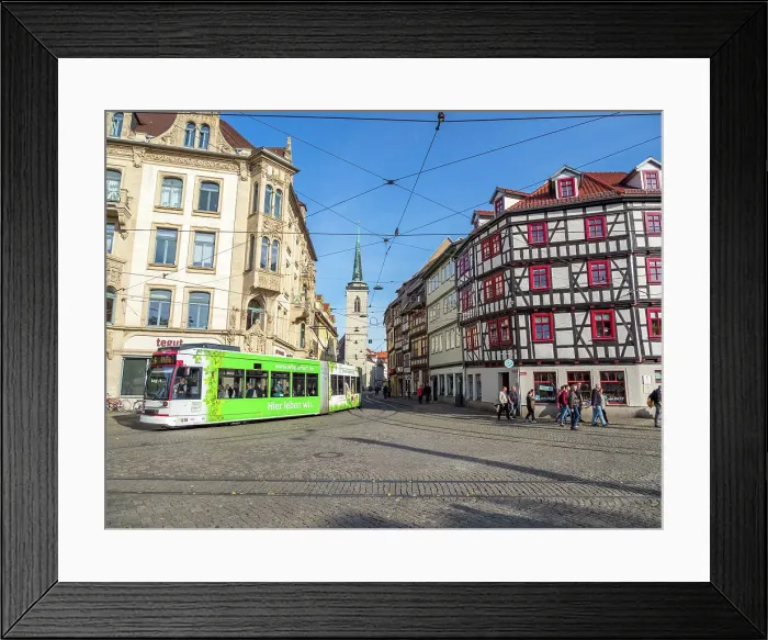 Framed Print : View of the city of Erfurt, the capital and largest city of the Central German state of Thuringia, Germany, Europe Framed Print : View of the city of Erfurt, the capital and largest city of the Central German state of Thuringia, Germany, Europe