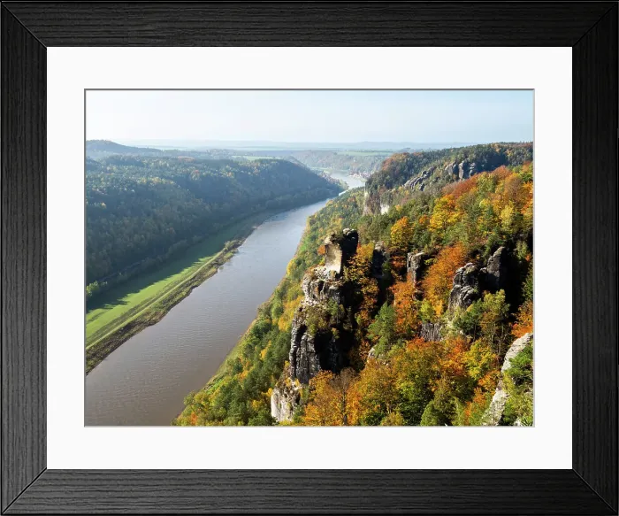 Framed Print : A view of the rocky outcrop overlooking the Elbe River in Saxon Switzerland National Park, Saxony, Germany, Europe Framed Print : A view of the rocky outcrop overlooking the Elbe River in Saxon Switzerland National Park, Saxony, Germany, Europe