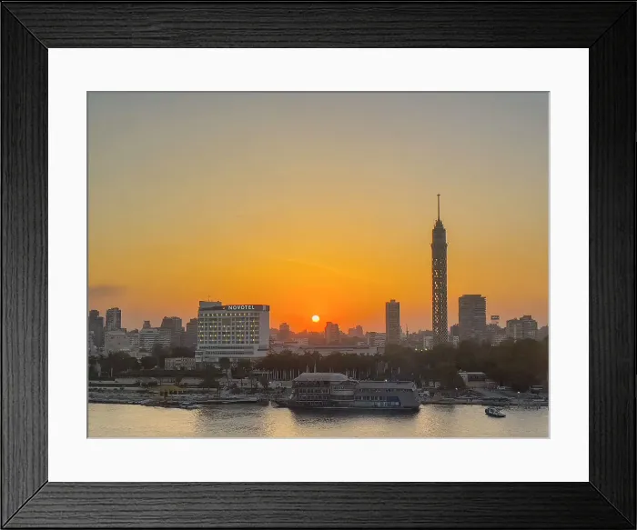 Framed Print : Sunset over the Cairo Tower from the east side of the Nile River, Cairo, Egypt, North Africa, Africa Framed Print : Sunset over the Cairo Tower from the east side of the Nile River, Cairo, Egypt, North Africa, Africa