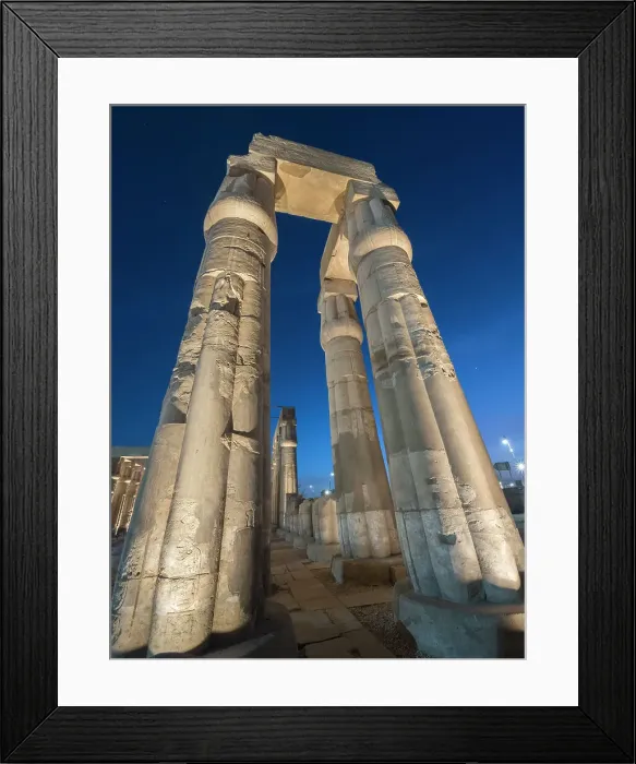 Framed Print : The Luxor Temple at night, a large Ancient Egyptian temple complex constructed approximately 1400 BCE, UNESCO World Heritage Site, Luxor, Thebes, Egypt, North Africa, Africa Framed Print : The Luxor Temple at night, a large Ancient Egyptian temple complex constructed approximately 1400 BCE, UNESCO World Heritage Site, Luxor, Thebes, Egypt, North Africa, Africa
