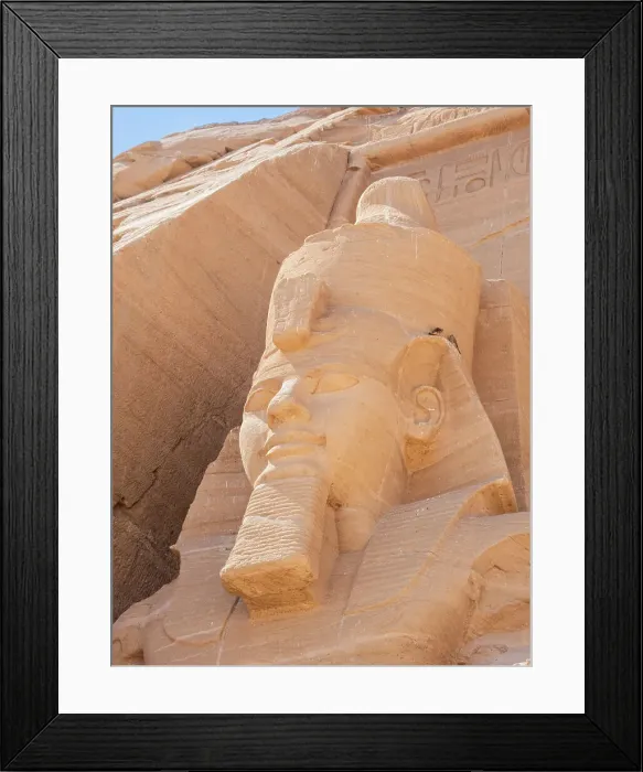 Framed Print : Detail of The Great Temple of Abu Simbel with its iconic 20 meter tall seated colossal statues of Ramses II (Ramses The Great), UNESCO World Heritage Site, Abu Simbel, Egypt, North Africa, Africa