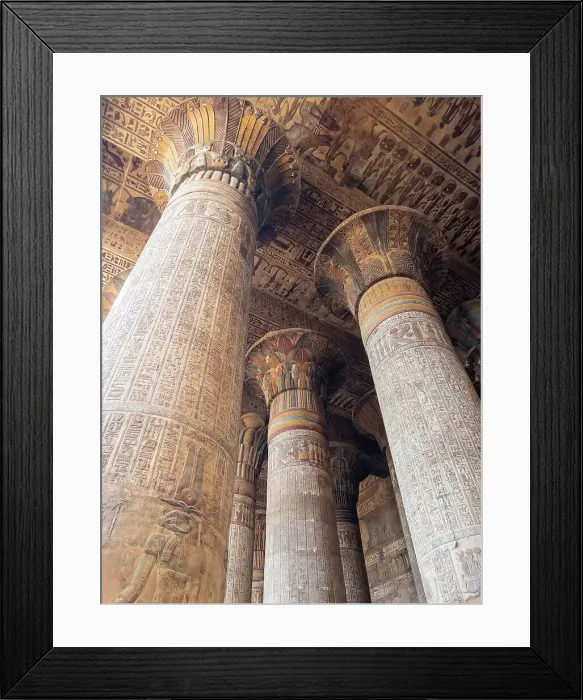 Framed Print : Columns in the Temple of Hathor, which began construction in 54 BCE, part of the Dendera Temple complex, Dendera, Egypt, North Africa, Africa Framed Print : Columns in the Temple of Hathor, which began construction in 54 BCE, part of the Dendera Temple complex, Dendera, Egypt, North Africa, Africa