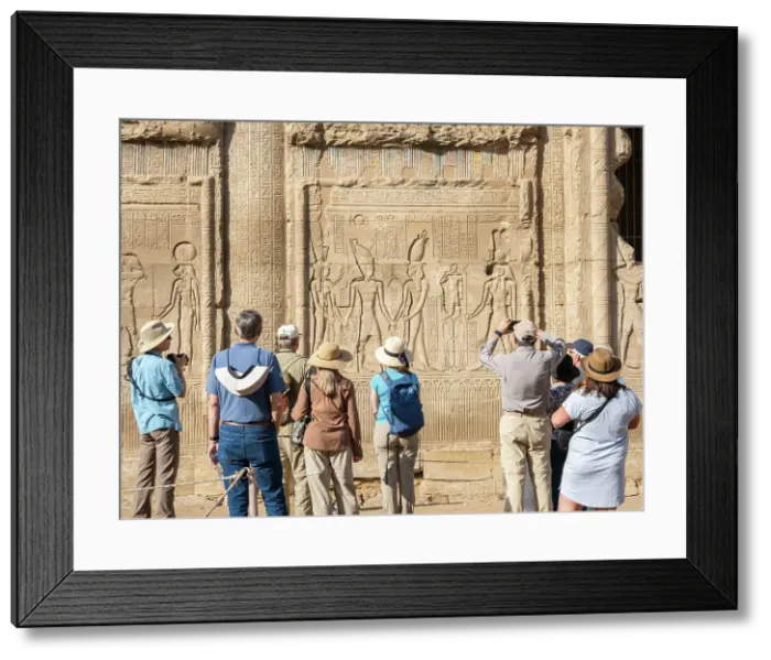 Framed Print : Tourists at the Temple of Hathor, which began construction in 54 BCE, part of the Dendera Temple complex, Dendera, Egypt, North Africa, Africa Framed Print : Tourists at the Temple of Hathor, which began construction in 54 BCE, part of the Dendera Temple complex, Dendera, Egypt, North Africa, Africa