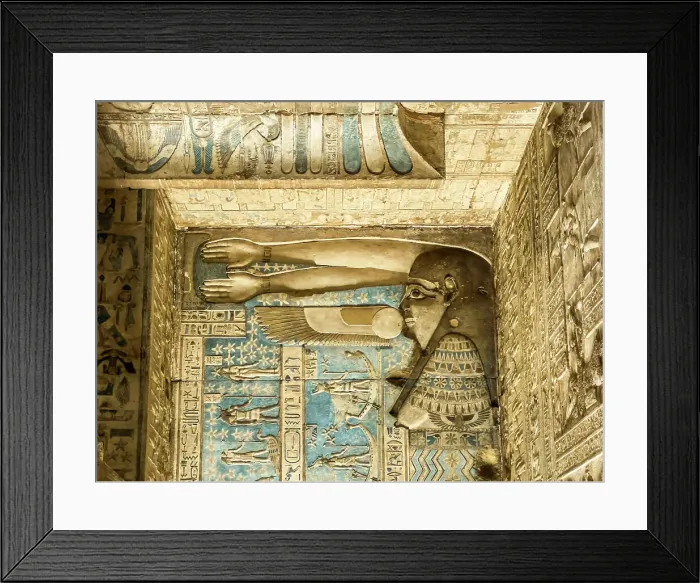 Framed Print : Details of the ceiling inside the Hypostyle Hall, Temple of Hathor, Dendera Temple complex, Dendera, Egypt, North Africa, Africa Framed Print : Details of the ceiling inside the Hypostyle Hall, Temple of Hathor, Dendera Temple complex, Dendera, Egypt, North Africa, Africa