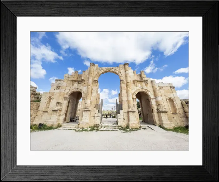 Framed Print : The inner entrance to the Oval Plaza, believed to have been founded in 331 BC by Alexander the Great, Jerash, Jordan, Middle East Framed Print : The inner entrance to the Oval Plaza, believed to have been founded in 331 BC by Alexander the Great, Jerash, Jordan, Middle East