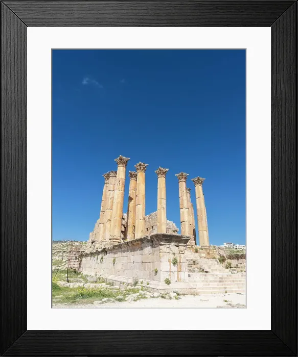 Framed Print : Columns frame a building in the ancient city of Jerash, believed to be founded in 331 BC by Alexander the Great, Jerash, Jordan, Middle East Framed Print : Columns frame a building in the ancient city of Jerash, believed to be founded in 331 BC by Alexander the Great, Jerash, Jordan, Middle East