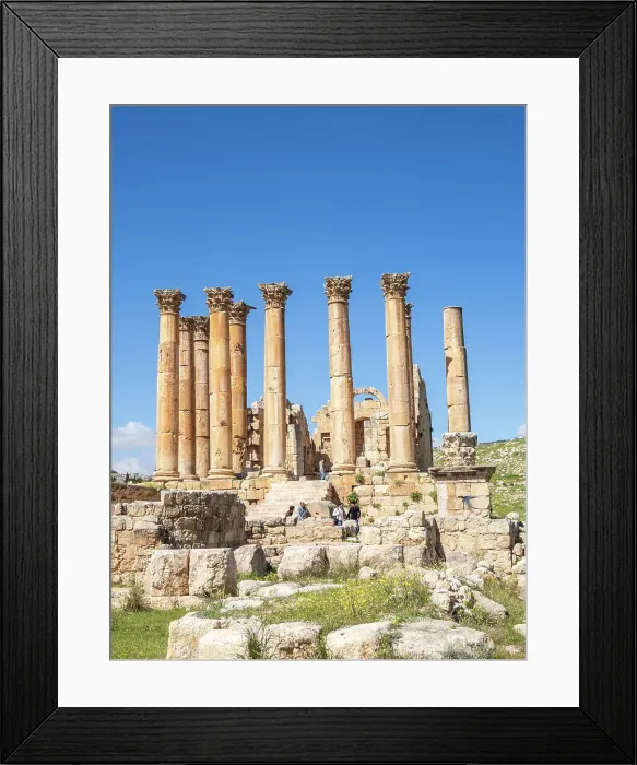 Framed Print : Columns in the ancient city of Jerash, believed to be founded in 331 BC by Alexander the Great, Jerash, Jordan, Middle East Framed Print : Columns in the ancient city of Jerash, believed to be founded in 331 BC by Alexander the Great, Jerash, Jordan, Middle East