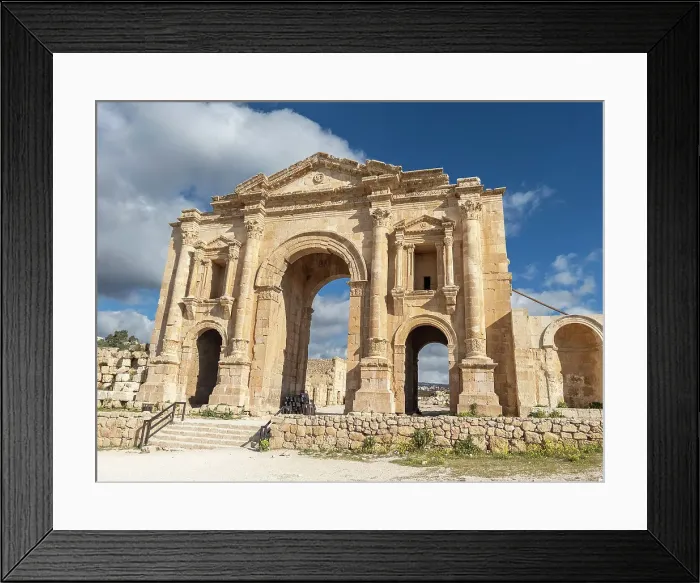 Framed Print : The Arch of Hadrian in Jerash, believed to have been founded in 331 BC by Alexander the Great, Jerash, Jordan, Middle East Framed Print : The Arch of Hadrian in Jerash, believed to have been founded in 331 BC by Alexander the Great, Jerash, Jordan, Middle East