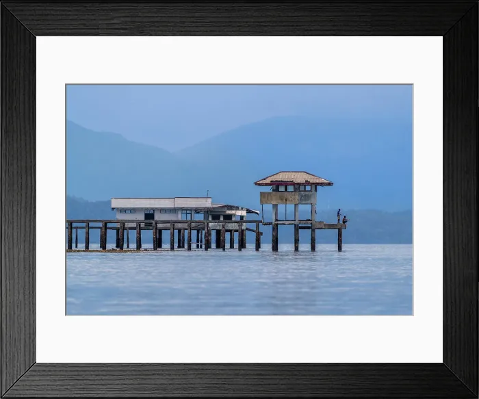 Framed Print : Young men fishing from a local building on Bangka Island, off the northeastern tip of Sulawesi, Indonesia, Southeast Asia, Asia Framed Print : Young men fishing from a local building on Bangka Island, off the northeastern tip of Sulawesi, Indonesia, Southeast Asia, Asia