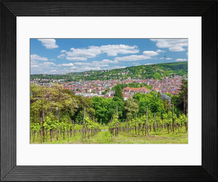 Framed Print : View from Karlshohe viewing point to Degerloch and tv tower, Stuttgart, Baden-Wurttemberg, Germany, Europe Framed Print : View from Karlshohe viewing point to Degerloch and tv tower, Stuttgart, Baden-Wurttemberg, Germany, Europe
