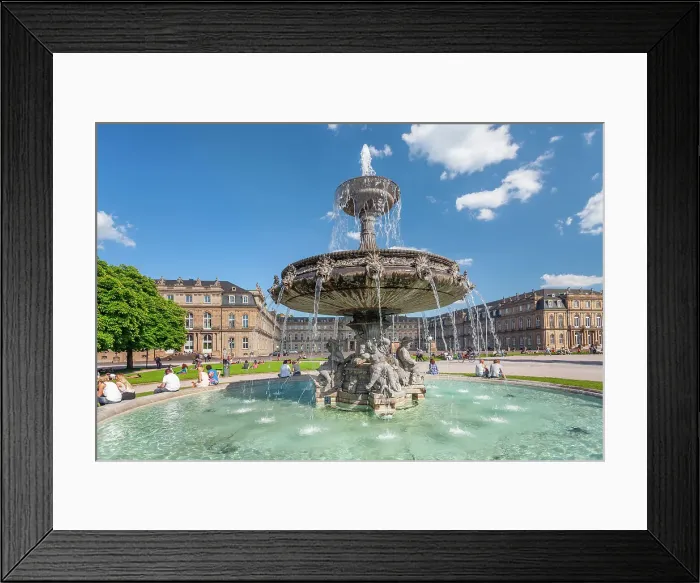 Framed Print : Fountain at Schlossplatz Square and Neues Schloss (New Palace), Stuttgart, Baden-Wurttemberg, Germany, Europe Framed Print : Fountain at Schlossplatz Square and Neues Schloss (New Palace), Stuttgart, Baden-Wurttemberg, Germany, Europe