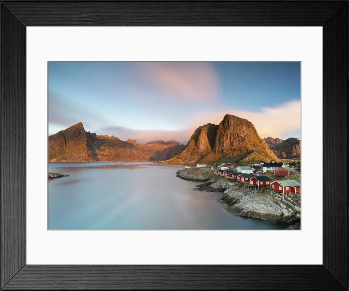 Framed Print : Rorbu cabins at dawn, Hamnoy, Reine, Lofoten Islands, Nordland, Norway, Scandinavia, Europe Framed Print : Rorbu cabins at dawn, Hamnoy, Reine, Lofoten Islands, Nordland, Norway, Scandinavia, Europe