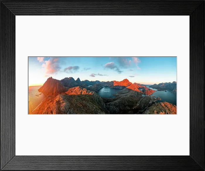 Framed Print : Idyllic lake framed by mountains overlooking the arctic sea at sunset, Moskenesoya, Lofoten Islands, Nordland, Norway, Scandinavia, Europe Framed Print : Idyllic lake framed by mountains overlooking the arctic sea at sunset, Moskenesoya, Lofoten Islands, Nordland, Norway, Scandinavia, Europe